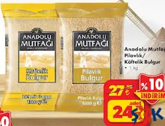 ANADOLU MUTFAĞI PİLAVLIK/KÖFTELİK BULGUR 1 KG fiyat ve kampanya bilgisi